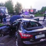 Водійка Ford зіткнулася з двома автобусами біля Вінниці